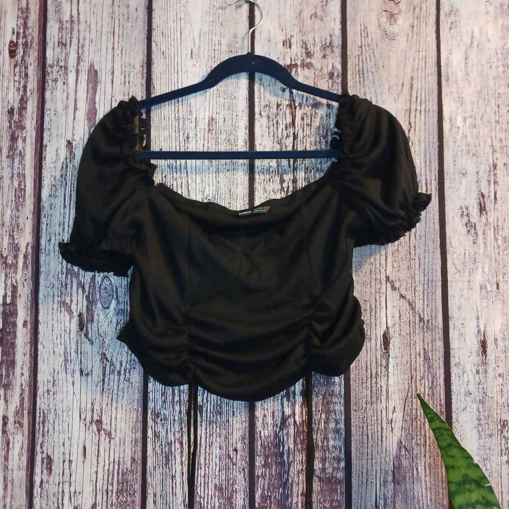 Off the shoulder blouse with shirred sides sz xl - Picture 3 of 6